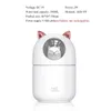 EzSozo 300ml USB Air Humidifier Ultrasonic Machine Machine Atomizer com luzes coloridas Cat Cat Mini Difusor de Aroma 210724