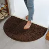 Mjuk matta halvcirkel slipbeständig badrum sovrum absorberande matta matta smuts barriär golvdörr kudde hemmamål
