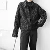 Men's Casual Shirts 2021 Autumn Korean Style Personality Lace Design Men Loose Black White For Men,size M-XXL