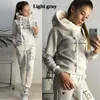 Women's Tracksuit Female Pullover Hoodies Jogging Pants Sweatshirt Sports Suit Two Piece Set Women Clothing Winter Warm Outfits 210930