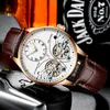 Wristwatches AILANG Automatic Watch Men Double Tourbillon Mechanical Classic Hollow Men's Horloges Mannen 2022