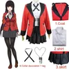 Kakegurui Jabami yumeko cosplay kostuum voor meisjes yomoduki runa jas pruik schoenen carnaval halloween vrouwen y0913