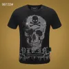 PLEIN BEAR T SHIRT męskie markowe koszulki odzież marki Rhinestone czaszka męskie t-shirty klasyczne wysokiej jakości hiphopowy sweter Tshirt Top na co dzień Tees PB 11266