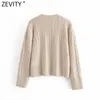 Spring Women V Neck Twist Crochet Knitting Sweater Female Chic Single Breasted Cardigans Casual Loose Tops S587 210416