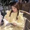 Ezgaga Koreanska Chic Sweet Puff Sleeve Blus Kvinnor Sommar Nya Eleganta Ruffles Solid Loose Girl Fashion T Shirts All-Match 210430