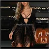 Vêtements de nuit pour femmes 3Pc Femmes Plus Size Floral Lace Trim Up Robe Bra Panty Set Nightgown Lingerie Vjz6H Ygs1X