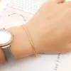Fashion Classic Dign 14K Genuine Solid Gold Double Chain Paper Clip Link Bracelet Jewelry