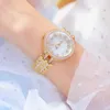 Crystal Women Watches Luxury Brand Fashion Diamond Female Gold Watches Stainless Steel Wristwatches Montre Femme 210527