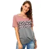 Summer Leopard Harajuku T Shirt Women V-neck Short Sleeve Plus Size Fashions Casual Ladies Tops Streetwear Tee Shirt Femme 210608