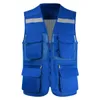 Gilet da uomo Cappotto per attrezzi Moda Estate Fotografo Gilet Maglia da lavoro Giacca senza maniche Molte tasche maschili