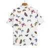 Shirt Mannen en Dames Zomer Revers Butterfly Print Casual Korte Mouw Heren Shirts