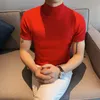Men's Sweaters Short Sleeve Knitted Sweater Men Clothing 2022 All Match Slim Fit Stretched Turtleneck Casual Pull Homme PulloversMen's