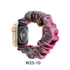 Bayanlar Hairband İzle Kayış Scrunchie Elastik Watchband IWatch Band Için 38mm / 42mm Serisi 5 4 3 Bilezik Baskılı Kumaş İzle Aksesuarları Hediyeler 12 Renkler
