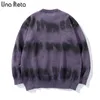 Una Reta Graffitiセーター男性秋の街路壁の服ヒップホッププルオーバー男性ホール特大セーター211014