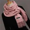 2021 Frauen Schal Soild Winter Kaschmir Schals für Damen Hals warm Pashmina lange Schal Wraps Bandana Foulard weiblichen Kopf Hijab