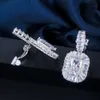 Orecchio non forato Splendido top con zirconi cubici in cristallo da donna, orecchini a clip lunghi senza piercing CZ586 210714