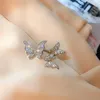 Três anéis de cristal borboleta para mulheres 2021 aberto ajustável brilho strass anel casamentos festa jóias presentes290f
