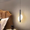 Arte moderna a cavo lungo comodino lampada appesa lampada acrilica sconces bar camerette per ufficio luci a sospensione bianca calda luce bianca