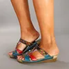 Yaz Sandalet Kadınlar Etnik Rüzgar Çiçeği Retro Bohem Moda Günlük Takozlar Açık Ayak Plaj Bayanlar Plus Boyut