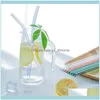 Ustensiles de bar à boire cuisine, salle à manger maison jardin 5 pièces/ensemble brosse de nettoyage en verre transparent à courbure droite pour boissons boissons bar kit de fête