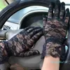 Five Fingers Gloves Women Vintage Sheer Short Lace Ladies Driving Sunscreen Dinner Fancy Costume Accessories