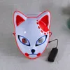 Anime Demon Slayers Fox Verlichtingsmasker Plastic LED-licht Cosplaymasker Halloween Leds Gloeiende maskers