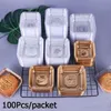 Wrap prezent 100 sztuk Mooncake Golden Blister Box Homemade Cukierki Ciastka Plastikowe Torby Przezroczyste Opakowanie żywnościowe na Środek Jesienny Festiwal