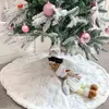 High-end wit kerstboom rok Thicke pluche faux bont xmas boom vrolijk decoratie ornament jaar home decor navidad tapijt 211104