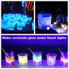 매트 패드 5pcs 미니 글로우 LED 병 빛 스티커 방수 Luminescent 컵 받침 축제 나이트 클럽 바 파티 장식