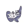 Ocean Animal Eat Cat Shape Brooches Unisexe Cartoon Alloy Alloy ENAMEL PINS LA LAPE