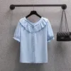 plus size Summer casual natural silk V-neck women blouse cross-neck V collar natural silk short-sleeved blouse shirt L-4XL 210604