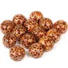 Perle en bois motif léopard 18*18mm perles en bois Imitation forme ronde convient pour la fabrication de bijoux de Bracelet de collier à faire soi-même fait à la main
