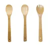 Juego de 8 utensilios de cocina de bambú, utensilios de cocina, cuchara fácil de madera Natural saludable, espátula, tenedor, mezcla de cocina, utensilios de cocina Y04