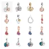 Memnon Smycken 925 Sterling Silver Moments Hjärta O Hängsmycke Charm Glitter Globe Mamma Dangle Charms Openwork Rose Pärlor Tvåfärgade Familjeträd Bead Fit DIY Kvinnor Armband