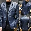 leather lapel blazer