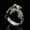 Bohemia steampunk águia preta men039s anel de casamento luxo ouro menina voando na declaração anéis para mulheres moda jóias4046516