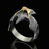 Bohemia Steampunk Black Eagle Men039s Ehering Luxus Gold Mädchen fliegen auf den Statement Rings for Women Fashion Schmuck 1010764