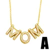 Mama-Alphabet-Halskette, Muttertagsgeschenk für Frauen mit Diamant-Mutter-Anhänger-Halsketten