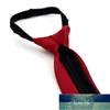 Pre-tied Neck Tie Girls Boys Kid Skinny Zipper Ties Children Red Solid Color Slim Narrow Bridegroom Party Dress Wedding Necktie