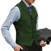 Men's Vests Grey Vest Brown Slim Fit Prom Herringbone Wool Blazer Green Office Suits Burgundy Waistcoat For Wedding Man Grooms Phin22