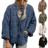 Womens Solid Color Coat Lightweight Quilted Jackets Zip Up Long Sleeve Overcoat Stand Neck Warm Winter Clothes 211109