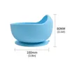 Baby Silicone Bowl FeedingTableware Sked Vattentät Sug Barns porslinskiva Ställ köksredskap