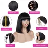 Bob Lace Front Human Hair Wigs With Baby Hair Pre Plucked Brazilian Remy Hair Full End Straight Short Bob Wig For Black Women3069