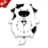 Horloges murales 12 pouces dessin animé grande horloge adolescent mignon simple modren vache silencieuse avec pendule créatif enfants chambre décoration cadeaux