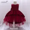 born Baby Girl 1st Year Birthday Dress Lace Tutu Party Beads Embroidery Infant Baptism Gown Toddler Girls Clothes 210508