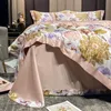 Sängkläder uppsättningar HD tryckta blommiga uppsättning 600TC Egyptisk bomull Silky Mjukt Dubbelstorlek Badark PillowCase Duvet Cover 4PCs för hem