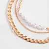 Старинные панк золотые цветные цепи ожерелье мода геометрические нерегулярные моделируемые барочные жемчужины Choker Ожерелья для женских ювелирных изделий