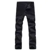 Mäns Classic Black Jeans Elastiska Slim Fit Denim Jean Byxor Man Plus Storlek 40 42 44 Business Casual Pants Märke 210622