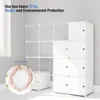 Hooks & Rails 4-layer Storage Cabinet Plastic Wardrobe With Shoe DIY Bathroom Racks Cabinets Cube 147*37*147cm