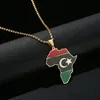 Kedjor silver libya eritrea flagga halsband hänger kvinnor män tjejer guld färg mode smycken